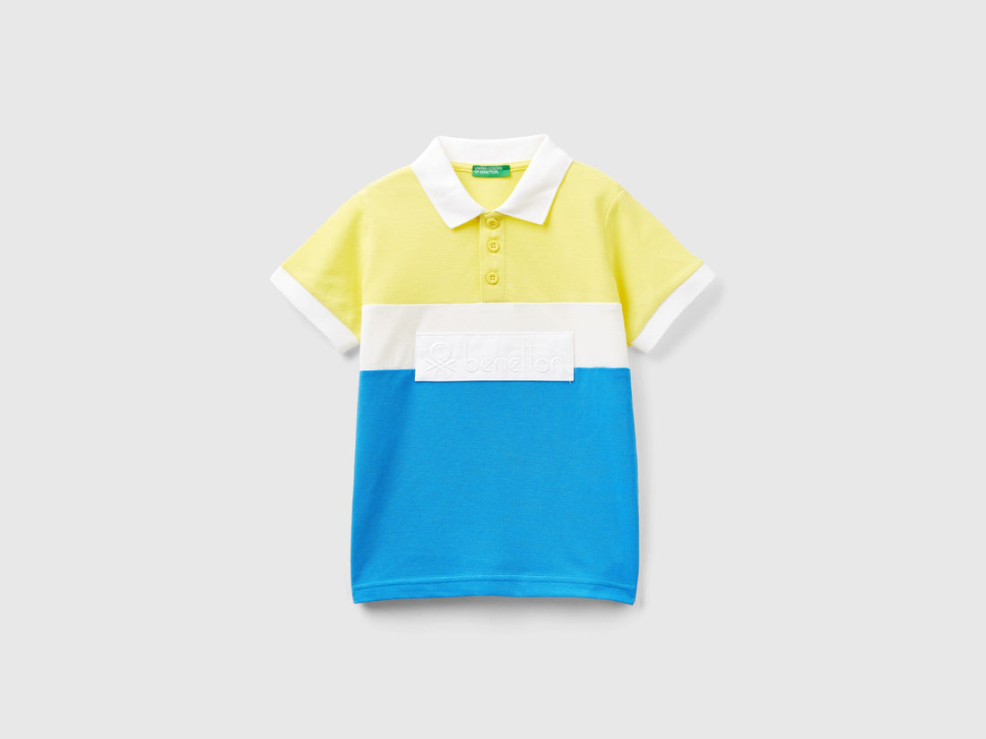 Color Block Polo Shirt In Organic Cotton_3088G300N_00D_01