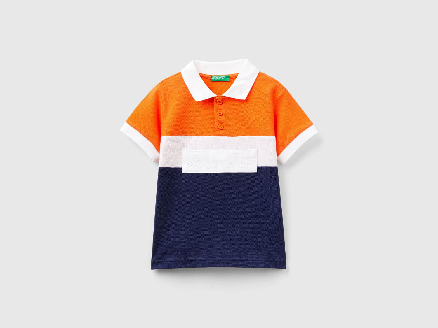Color Block Polo Shirt In Organic Cotton_3088G300N_29E_01