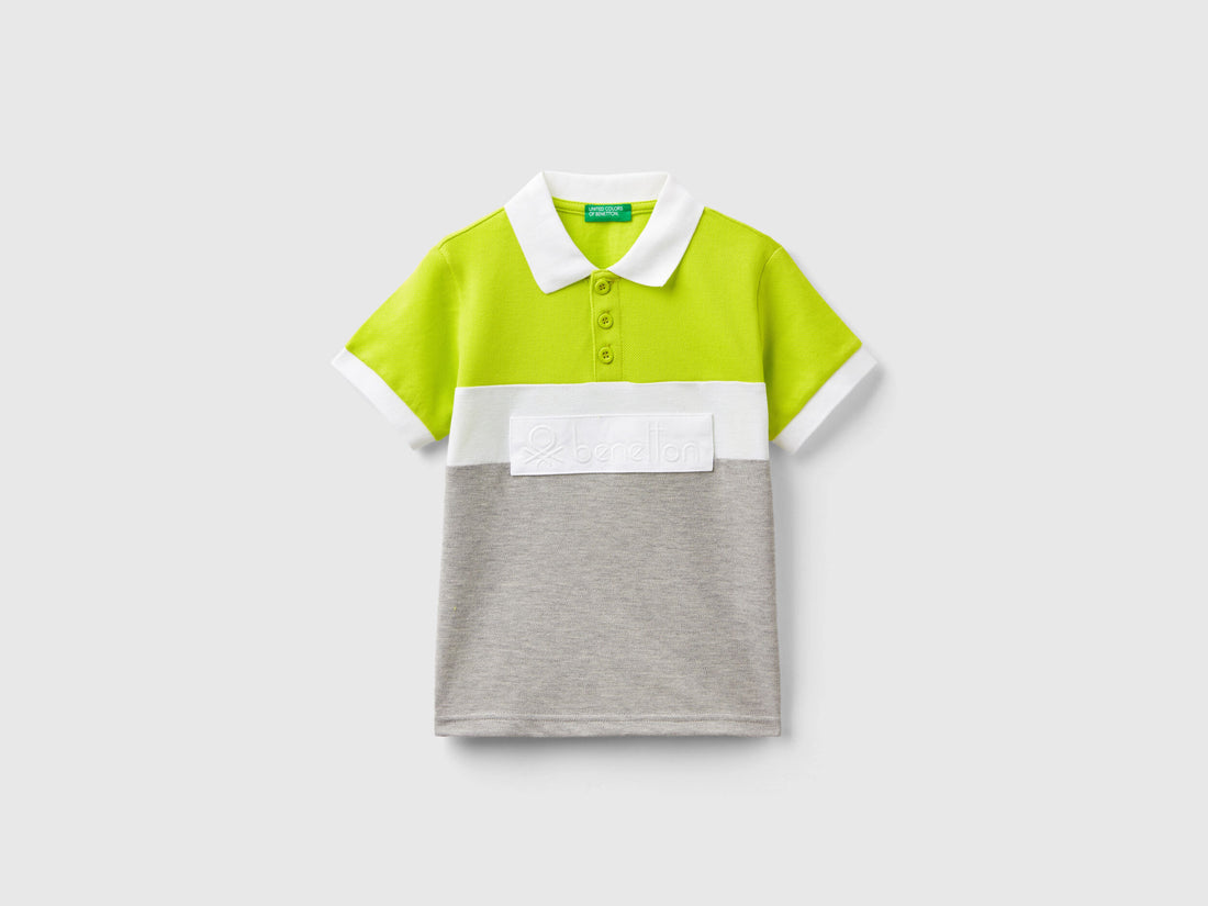 Color Block Polo Shirt In Organic Cotton_3088G300N_2C7_01