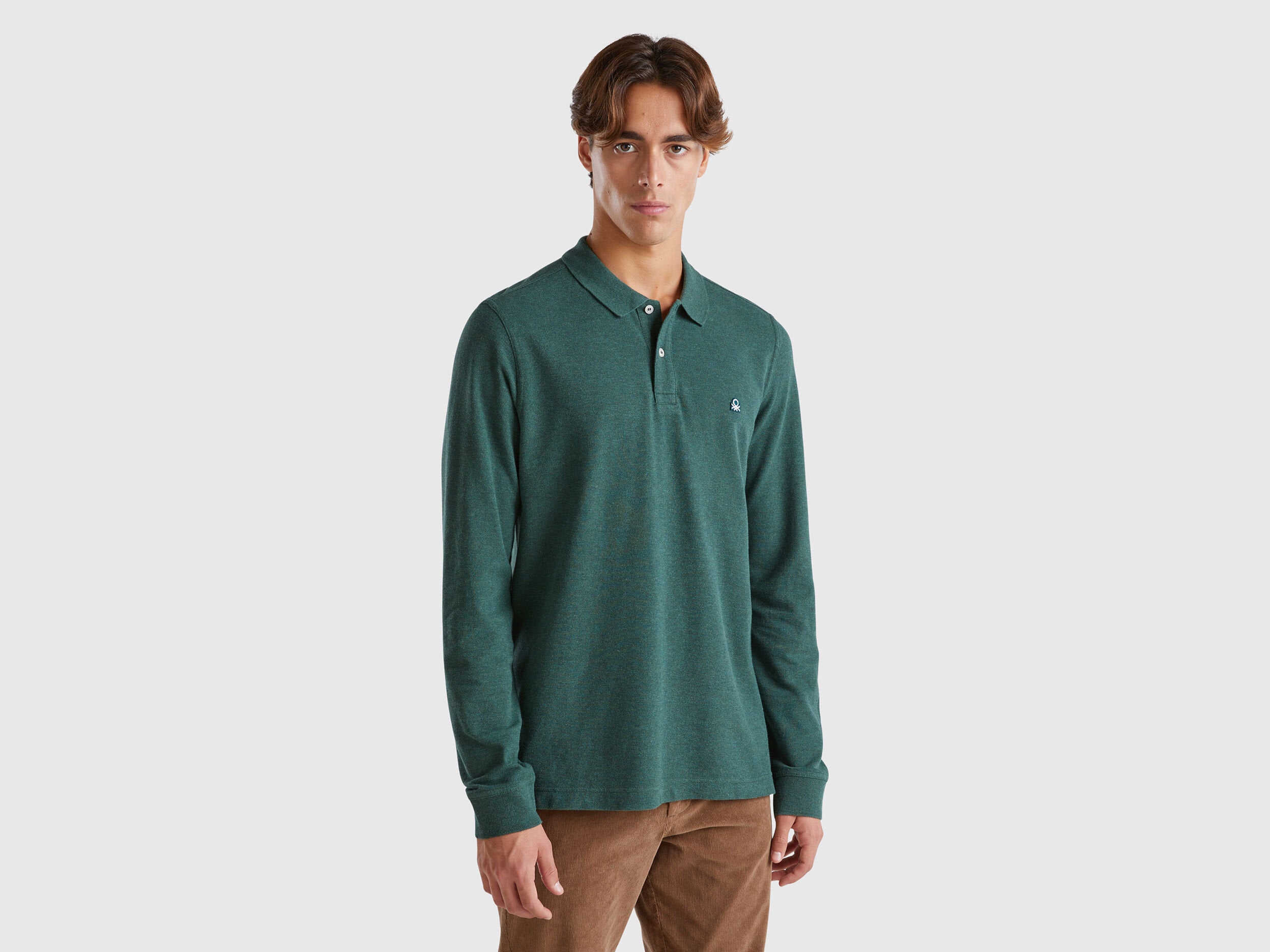 Melange Polo Shirt In Organic Cotton_3088U3025_90G_01