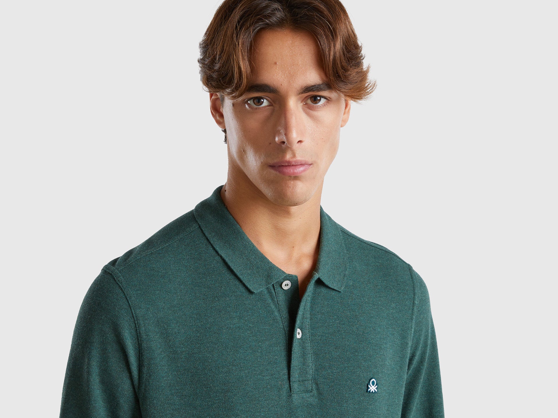 Melange Polo Shirt In Organic Cotton_3088U3025_90G_03