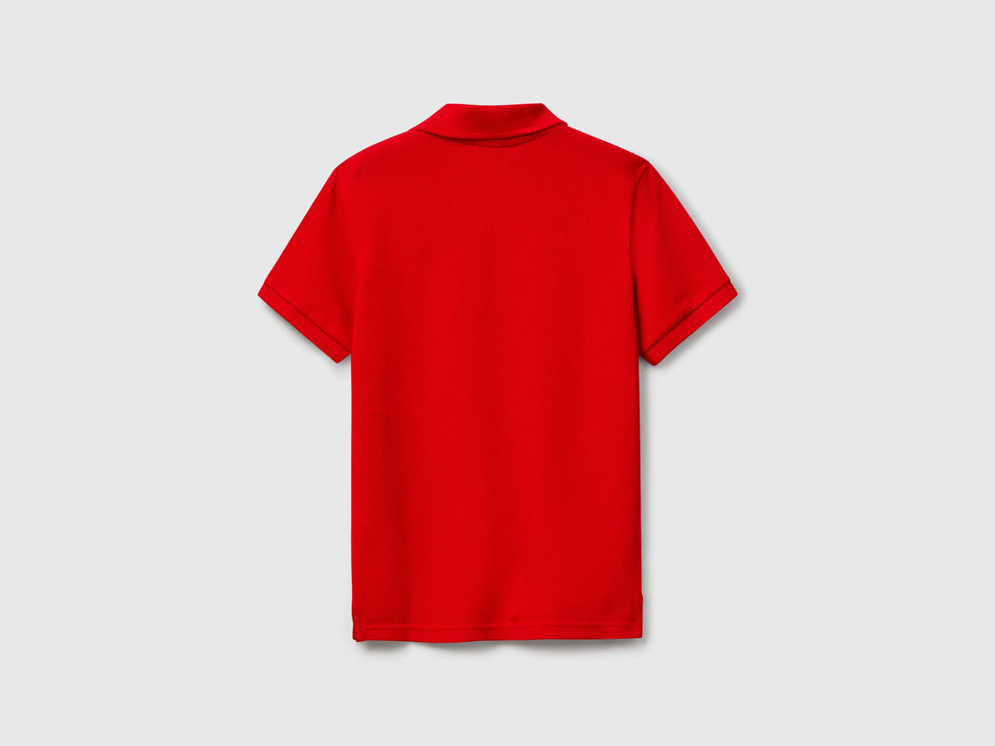 Benetton Red Boys Slim Fit Polo in Pure Cotton SKU: 3089C300Q_015 Image 02
