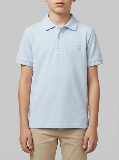 Benetton Sky Blue Boys Slim Fit Polo in Pure Cotton SKU: 3089C300Q_081 Image 00