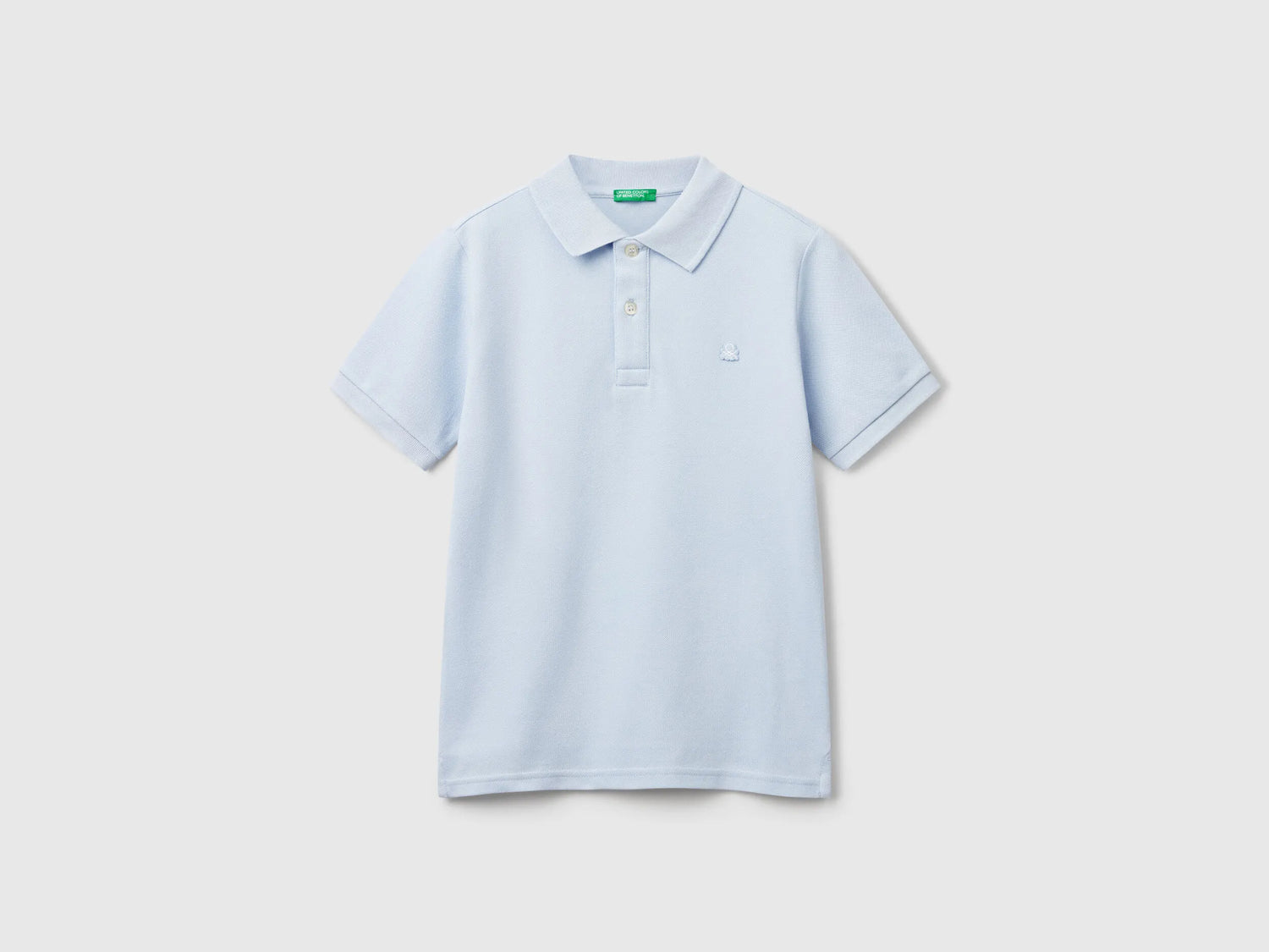 Benetton Sky Blue Boys Slim Fit Polo in Pure Cotton SKU: 3089C300Q_081 Image 01
