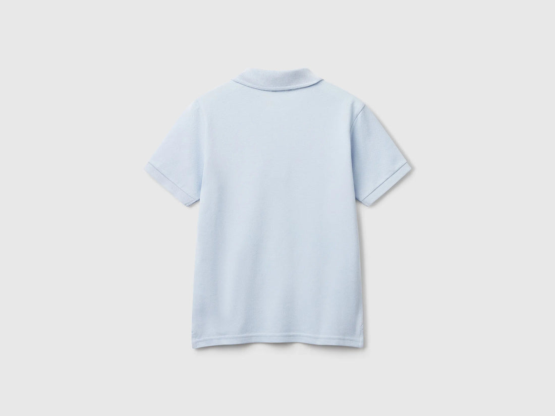 Benetton Sky Blue Boys Slim Fit Polo in Pure Cotton SKU: 3089C300Q_081 Image 02