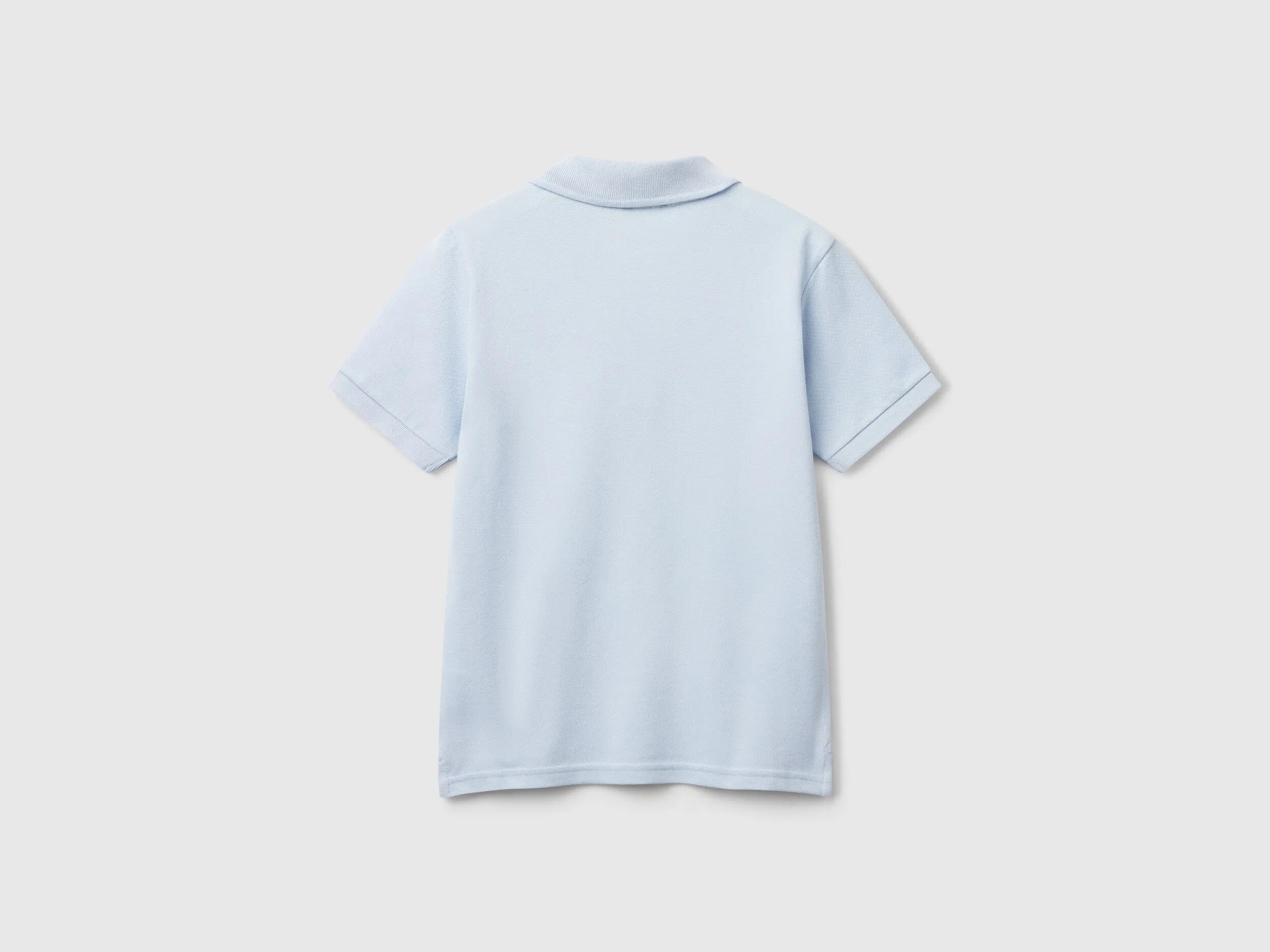 Benetton Sky Blue Boys Slim Fit Polo in Pure Cotton SKU: 3089C300Q_081 Image 02