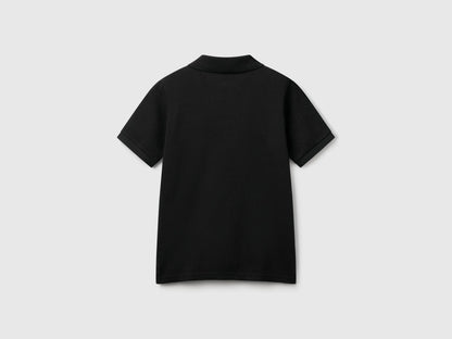 Benetton Black Boys Slim Fit Polo in Pure Cotton SKU: 3089C300Q_100 Image 02