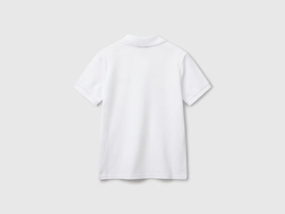 Benetton White Boys Slim Fit Polo in Pure Cotton SKU: 3089C300Q_101 Image 02
