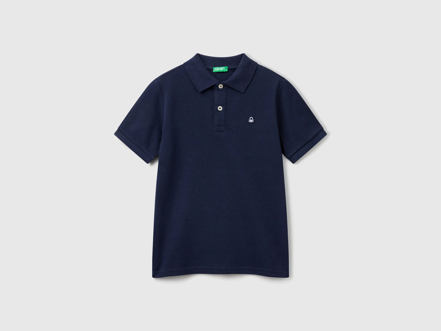Benetton Dark Blue Boys Slim Fit Polo in Pure Cotton SKU: 3089C300Q_252 Image 01