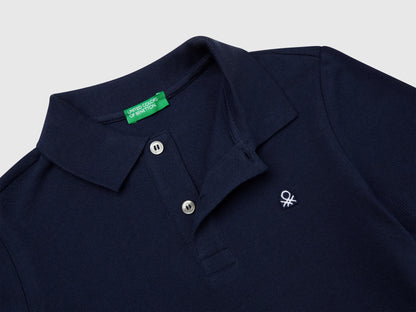 Benetton Dark Blue Boys Slim Fit Polo in Pure Cotton SKU: 3089C300Q_252 Image 03