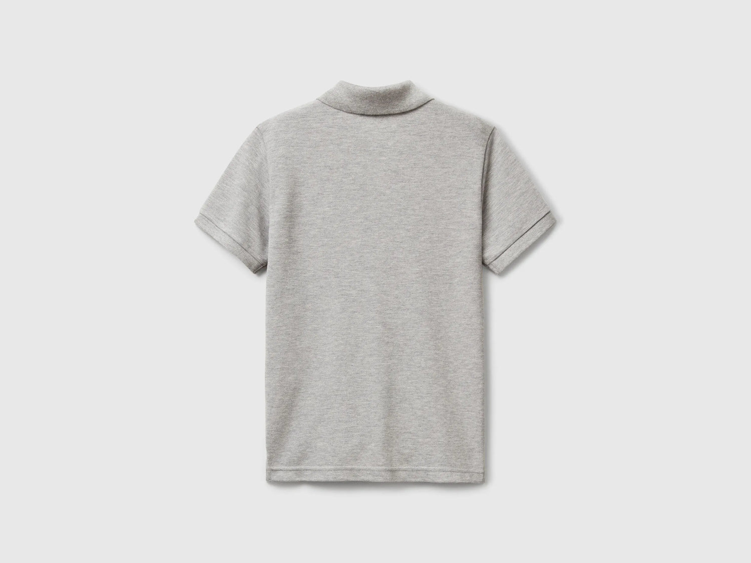 Benetton Light Gray Boys Slim Fit Polo in Pure Cotton SKU: 3089C300Q_501 Image 02