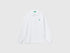 Benetton White Boys Long Sleeve Polo in Cotton SKU: 3089C300Z_101 Image 01