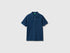 Benetton Dark Blue Boys Short-Sleeved Polo Shirt in Organic Cotton SKU: 3089C302D_37T Image 01