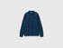 Benetton Dark Blue Boys Long-Sleeved Polo Shirt in Organic Cotton SKU: 3089C302E_37T Image 01