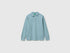 Benetton Light Blue Boys Long-Sleeved Polo Shirt in Organic Cotton SKU: 3089C302E_3E4 Image 01