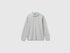 Benetton Light Gray Boys Long-Sleeved Polo Shirt in Organic Cotton SKU: 3089C302E_501 Image 01