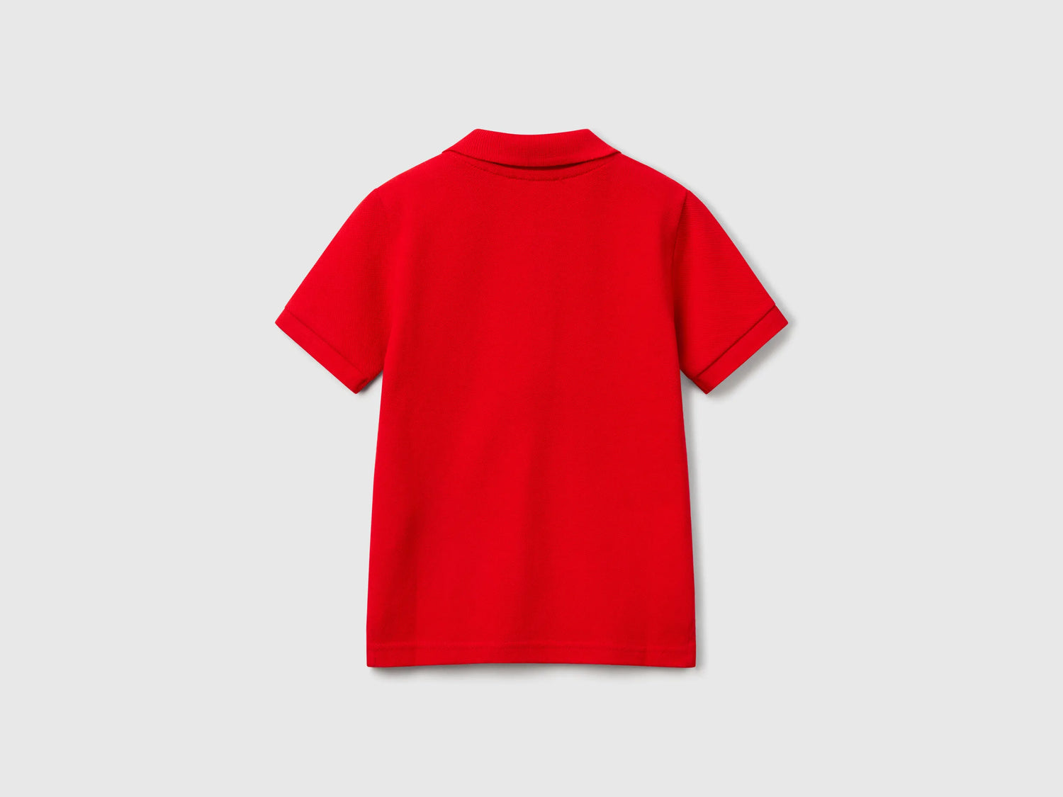 Benetton Red Boys Short Sleeve Polo in Pure Cotton SKU: 3089G3008_015 Image 02