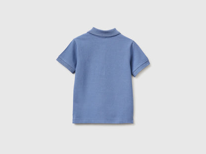 Benetton Light Blue Boys Short-Sleeved Polo in Pure Cotton SKU: 3089G3008_05N Image 02