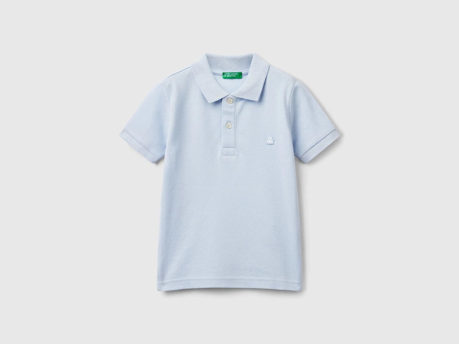 Benetton Sky Blue Boys Short Sleeve Polo in Pure Cotton SKU: 3089G3008_081 Image 01