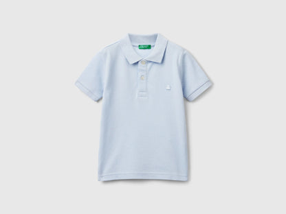 Benetton Sky Blue Boys Short Sleeve Polo in Pure Cotton SKU: 3089G3008_081 Image 01