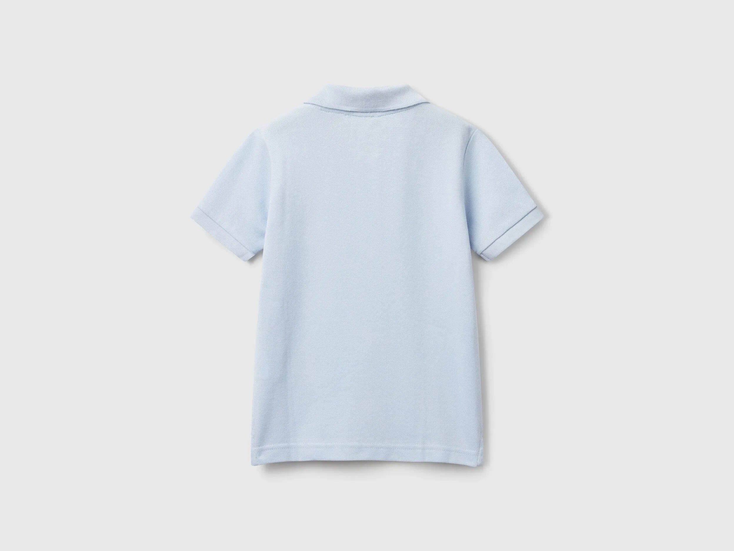 Benetton Sky Blue Boys Short Sleeve Polo in Pure Cotton SKU: 3089G3008_081 Image 02