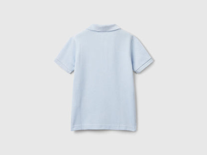Benetton Sky Blue Boys Short Sleeve Polo in Pure Cotton SKU: 3089G3008_081 Image 02