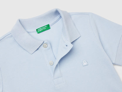 Benetton Sky Blue Boys Short Sleeve Polo in Pure Cotton SKU: 3089G3008_081 Image 03