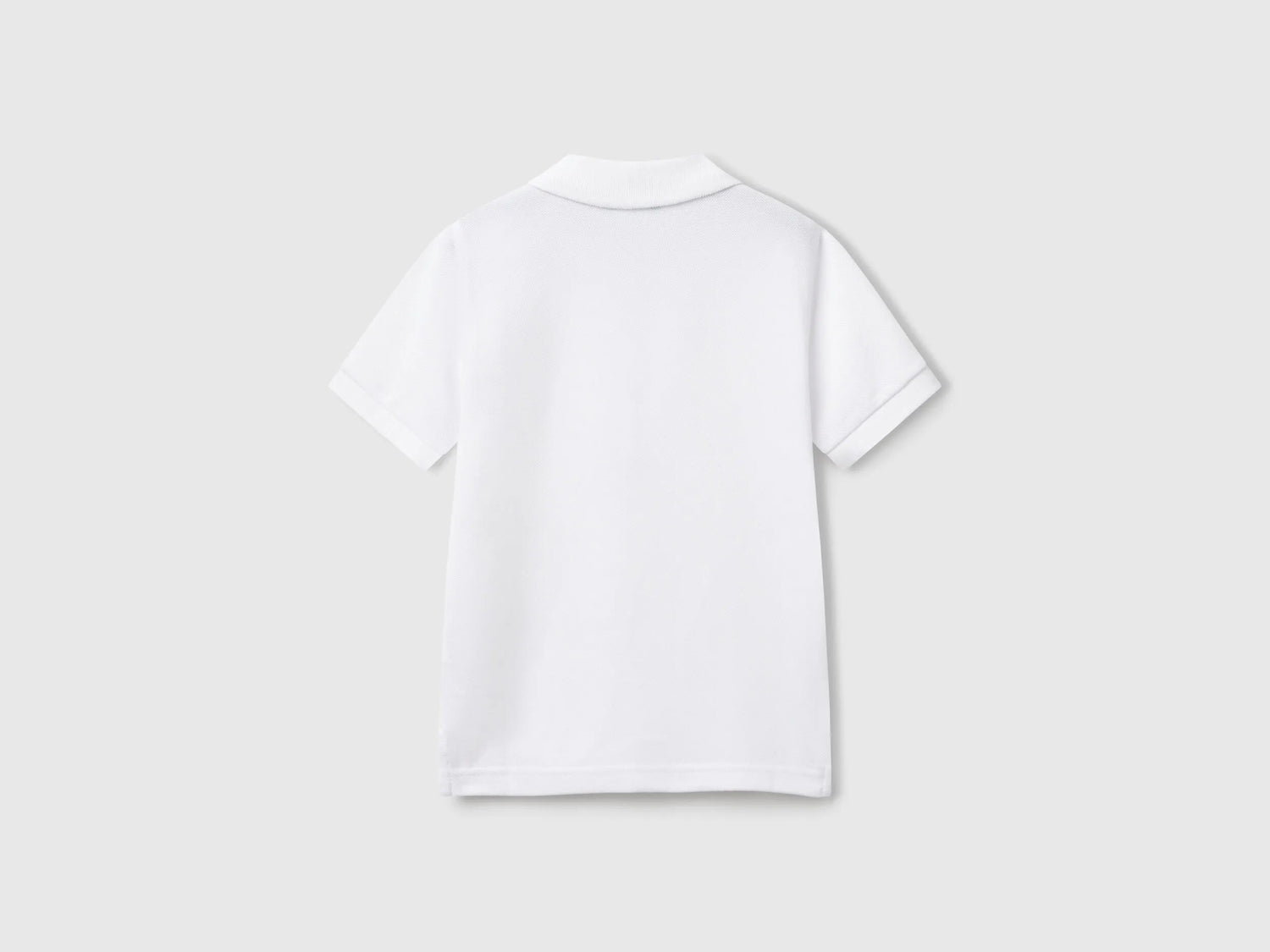 Benetton White Boys Short Sleeve Polo in Pure Cotton SKU: 3089G3008_101 Image 02