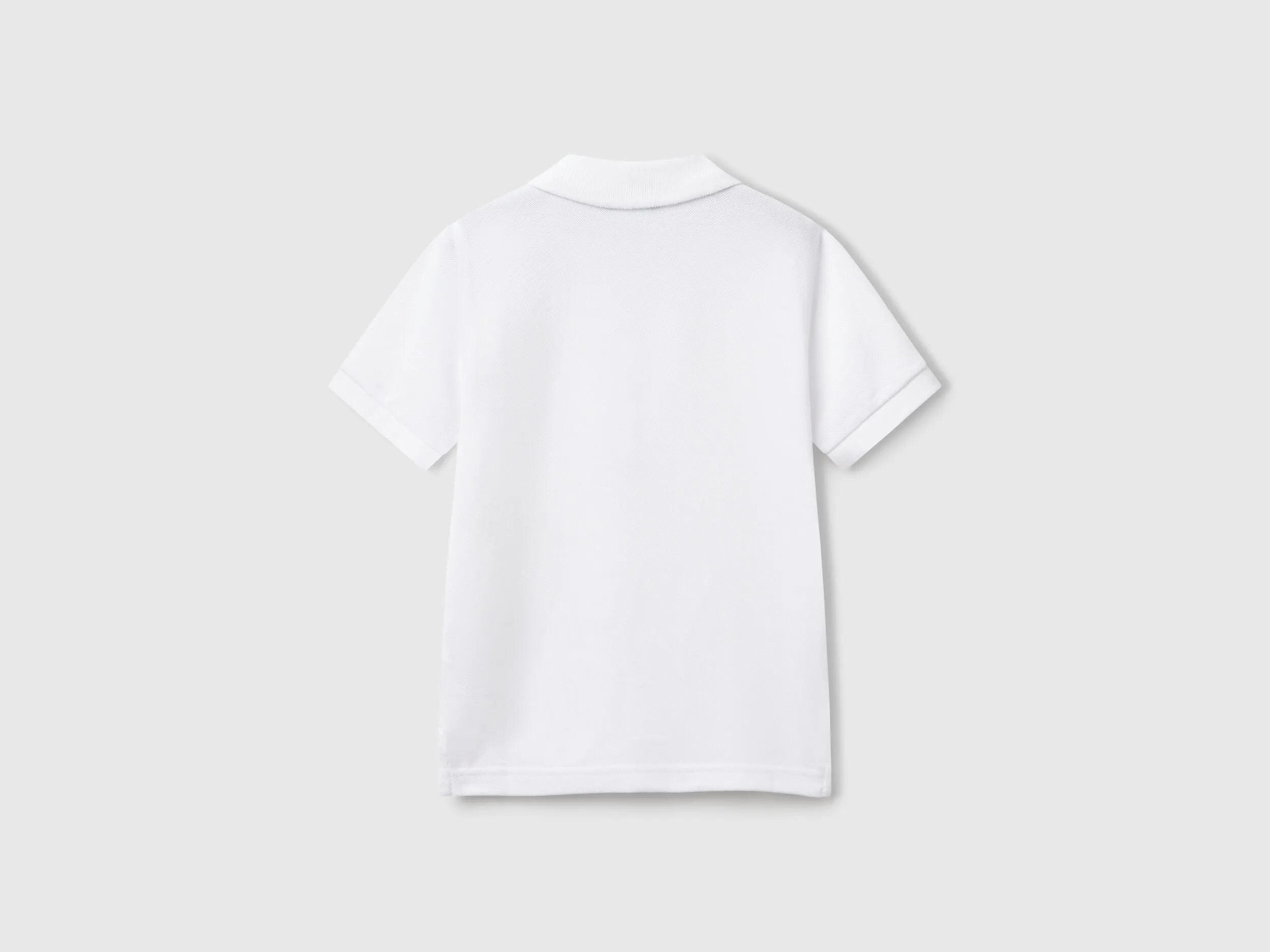 Benetton White Boys Short Sleeve Polo in Pure Cotton SKU: 3089G3008_101 Image 02