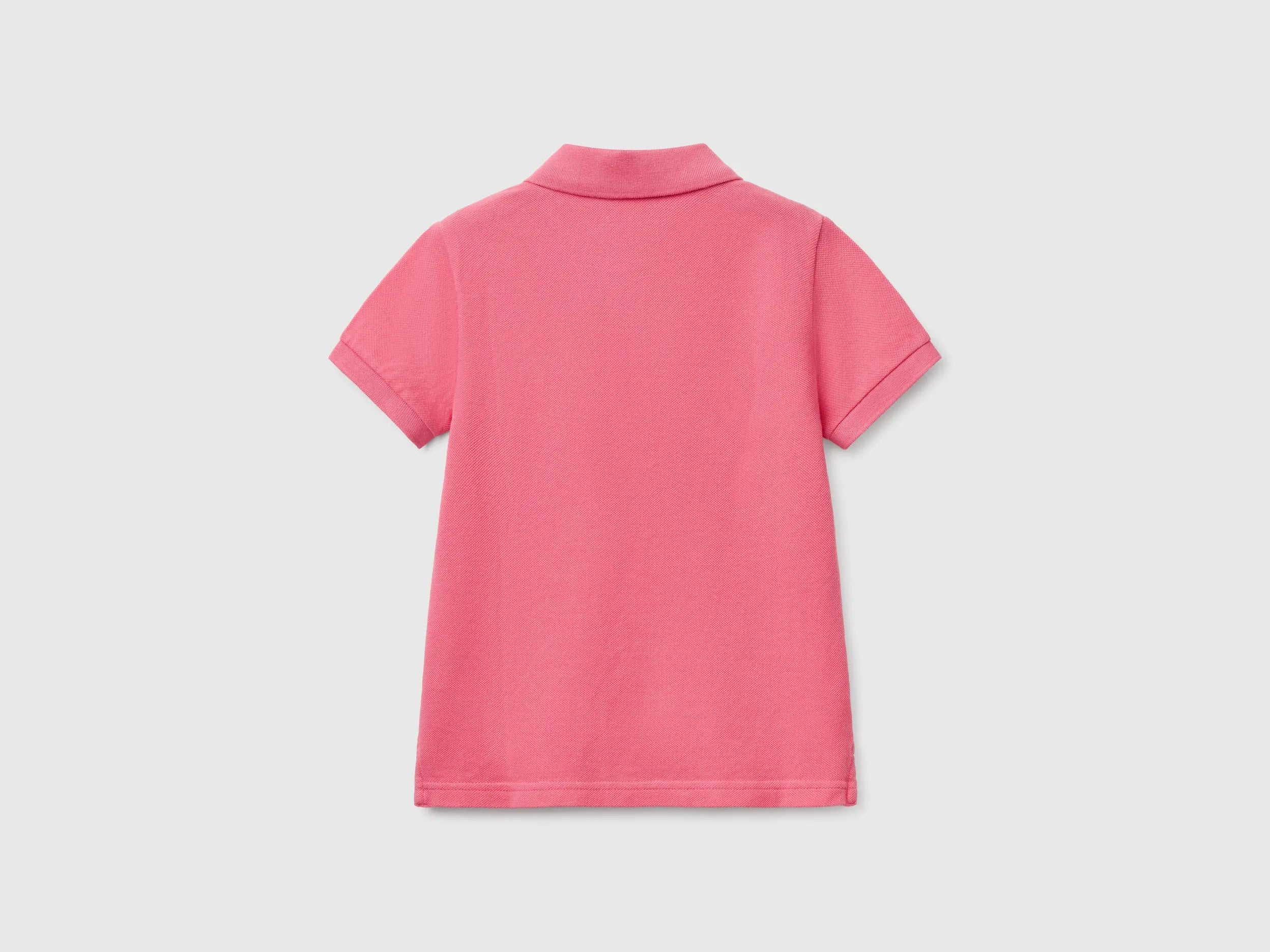 Benetton Salmon Boys Short Sleeve Polo in Pure Cotton SKU: 3089G3008_11F Image 02