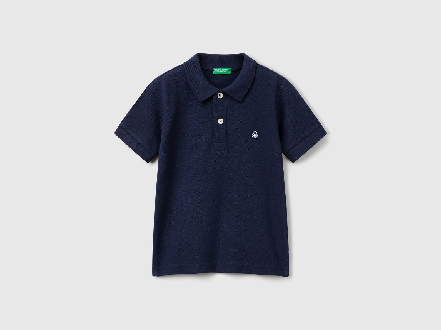 Benetton Dark Blue Boys Short Sleeve Polo in Pure Cotton SKU: 3089G3008_252 Image 01