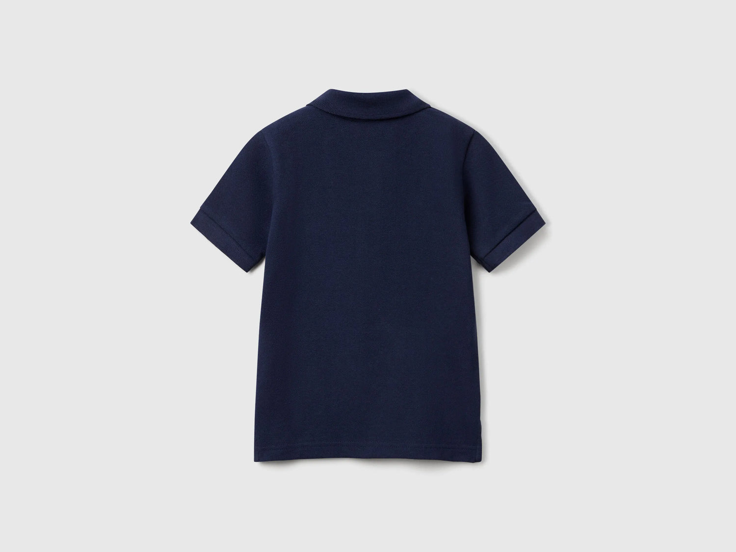 Benetton Dark Blue Boys Short Sleeve Polo in Pure Cotton SKU: 3089G3008_252 Image 02