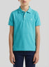 Benetton Aqua Boys Short-Sleeved Polo in Pure Cotton SKU: 3089G3008_28G Image 00