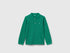Benetton Green Boys Long Sleeve Polo in Cotton SKU: 3089G3009_108 Image 01