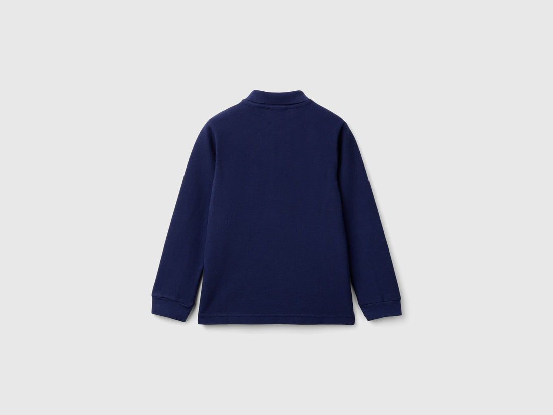 Benetton_Dark Blue_Long Sleeve Polo in Cotton_3089G3009_252_02