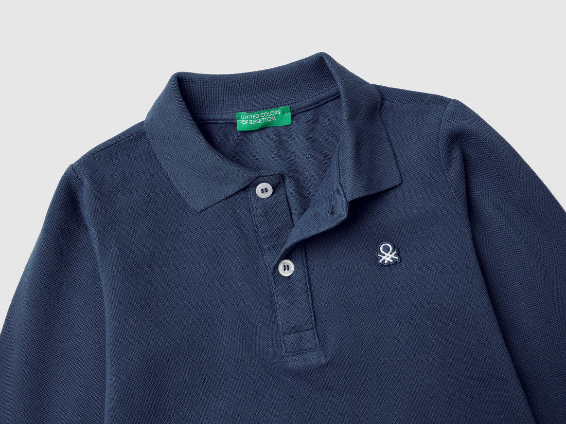 Long Sleeve Polo In Organic Cotton