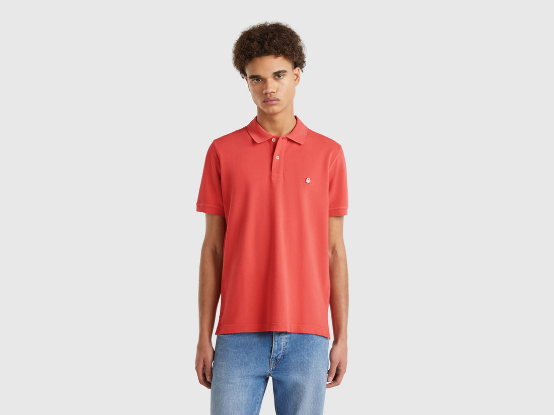 Benetton_Brick Red Regular Fit Polo_3089J3179_136_01