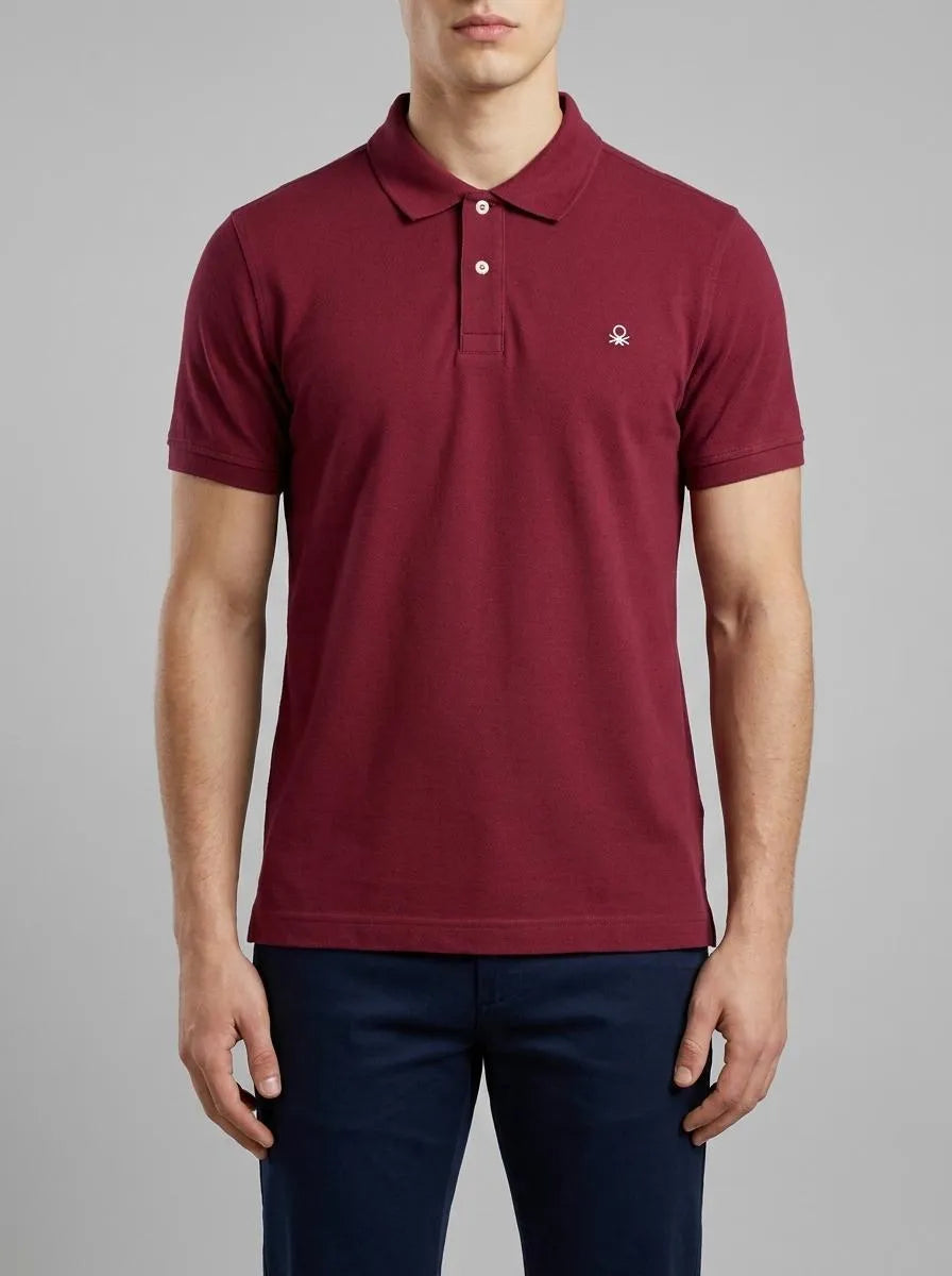Benetton Burgundy Men Regular Fit Polo SKU: 3089J3179_1P9 Image 00