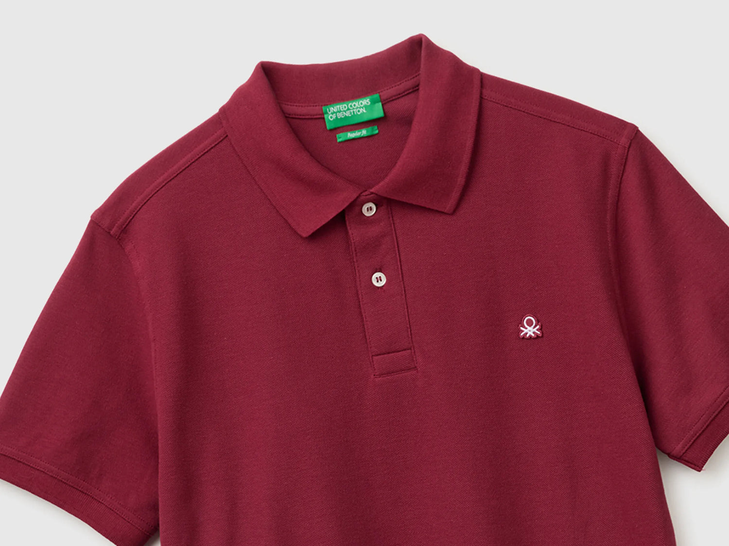 Benetton Burgundy Men Regular Fit Polo SKU: 3089J3179_1P9 Image 03