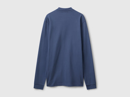 Benetton_Air Force Blue_Long Sleeve Cotton Polo _3089J3204_35W_05