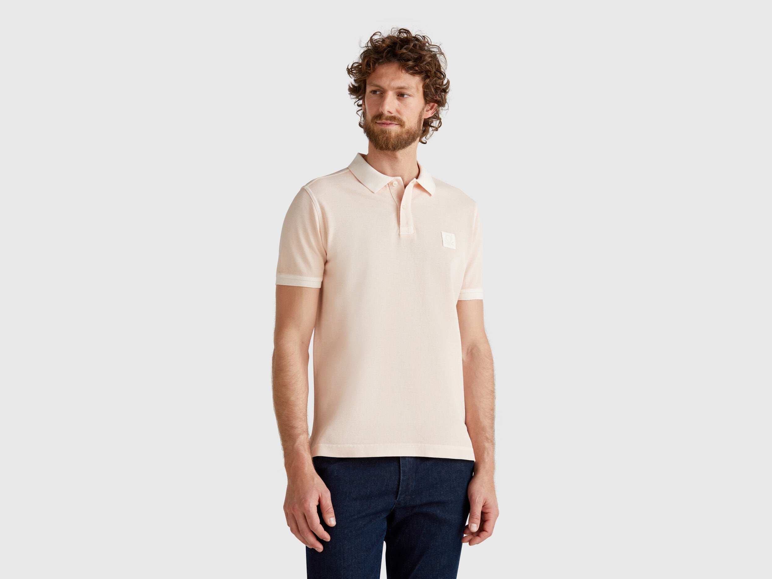 Benetton_Powder Pink Regular Fit Polo_3089U302D_68Q_01