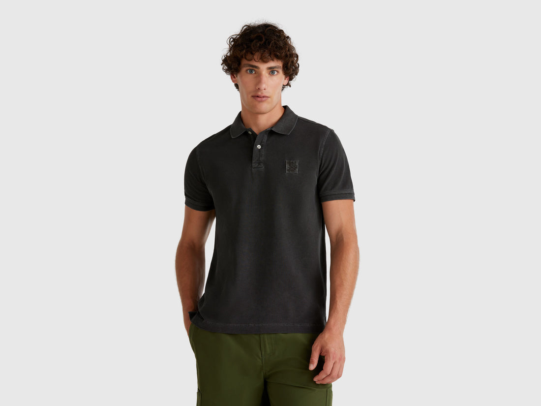 Benetton_Dark Gray Regular Fit Polo_3089U302D_700_01