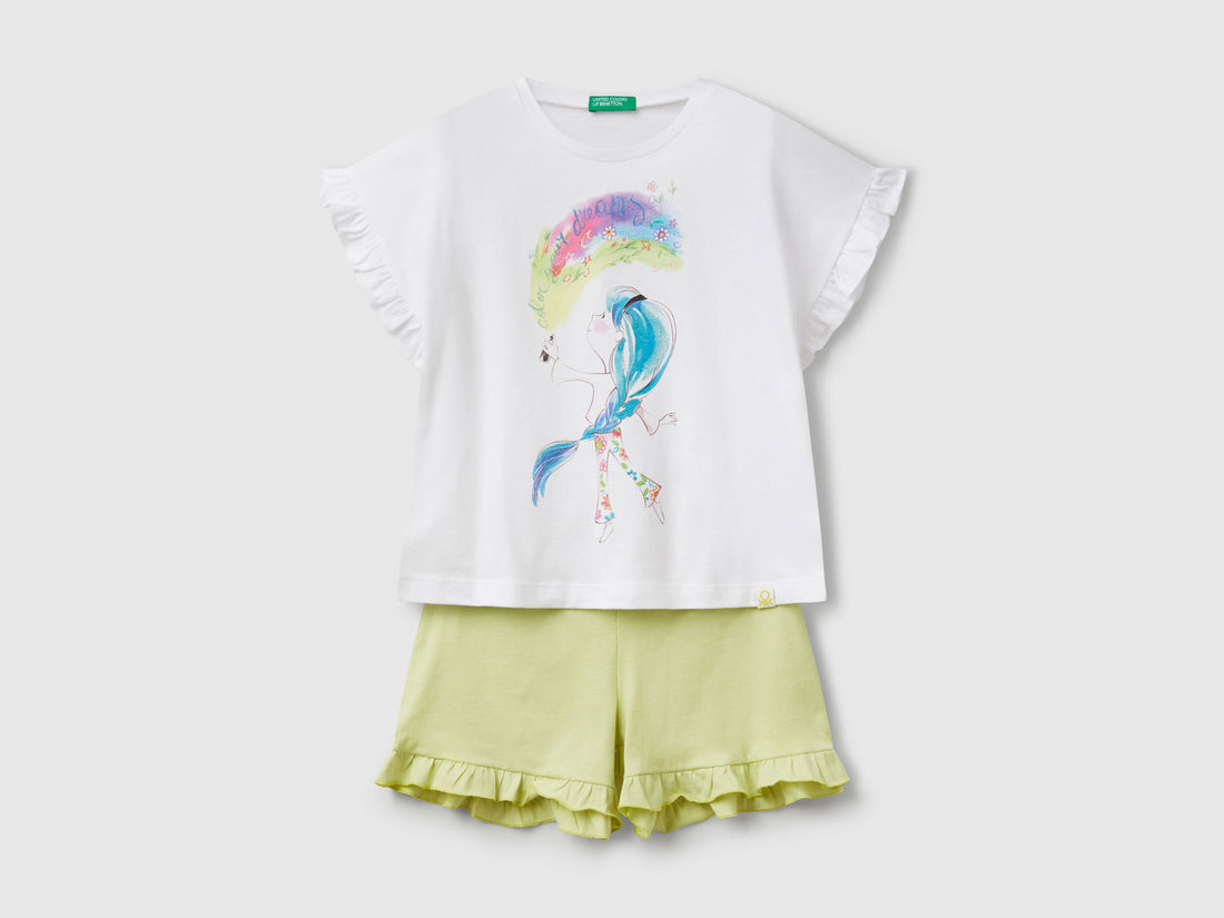 Benetton_Pajamas with Print and Rouches_30960P08C_101_01