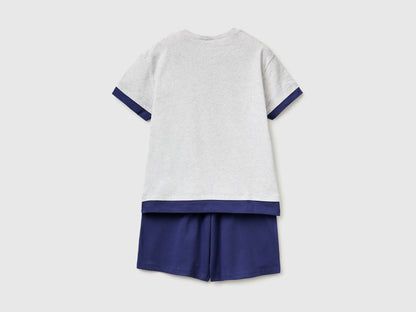 Benetton Light Gray Boys Color Block Short Pyjamas SKU: 30960P09Y_506 Image 02