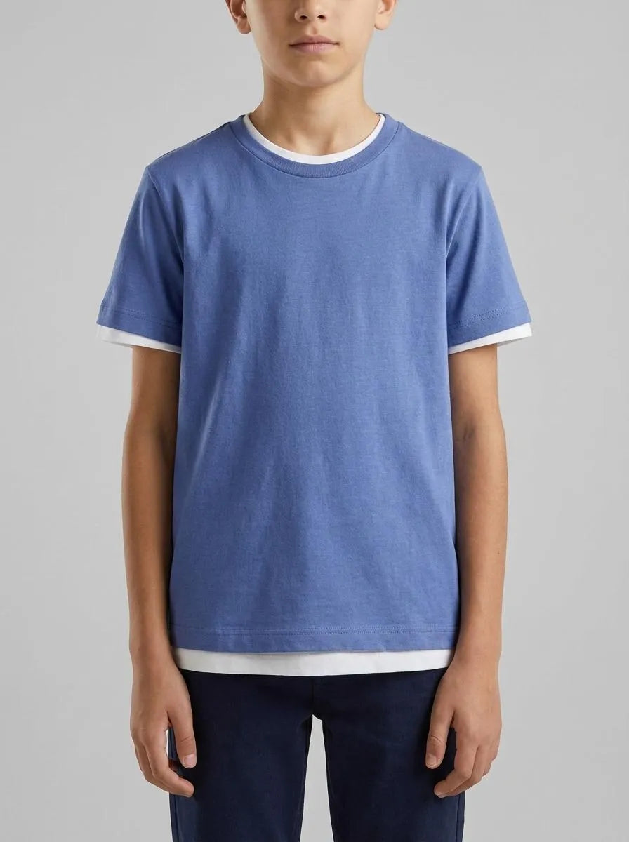 Benetton White Boys Two 100% Cotton T-Shirts SKU: 3096C10S3_901 Image 00