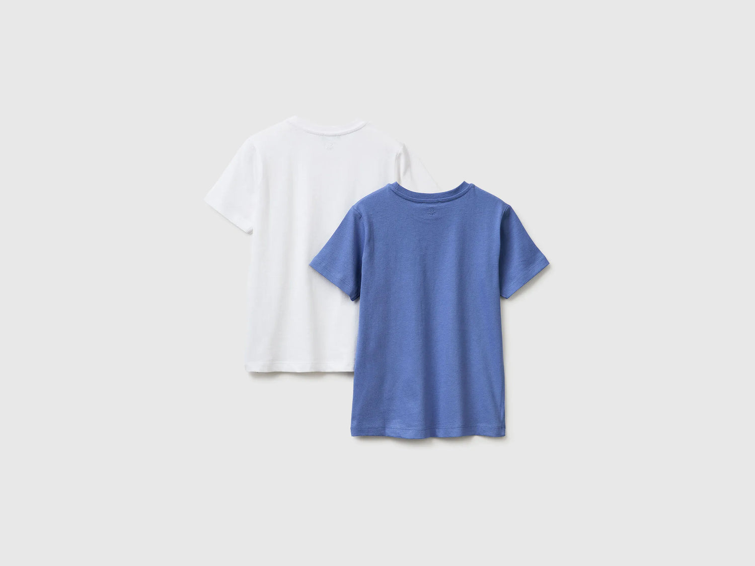 Benetton White Boys Two 100% Cotton T-Shirts SKU: 3096C10S3_901 Image 02