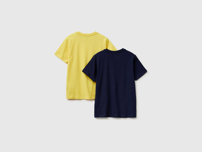 Benetton Yellow Boys Two 100% Cotton T-Shirts SKU: 3096C10S3_903 Image 02