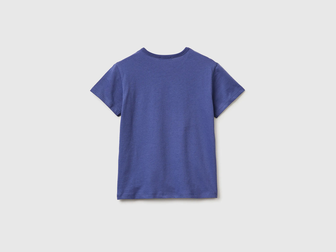 Benetton Violet Girls T-Shirt with Print and Glitter SKU: 3096C10SG_2D8 Image 02