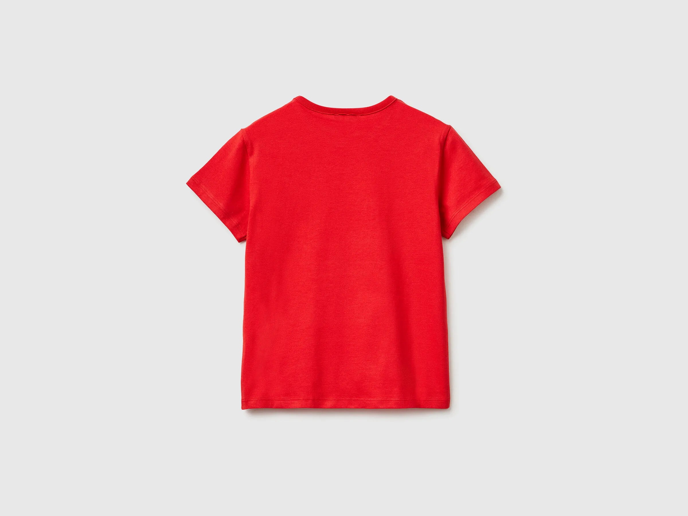 Benetton Red Girls T-Shirt with Print and Glitter SKU: 3096C10SG_30A Image 02