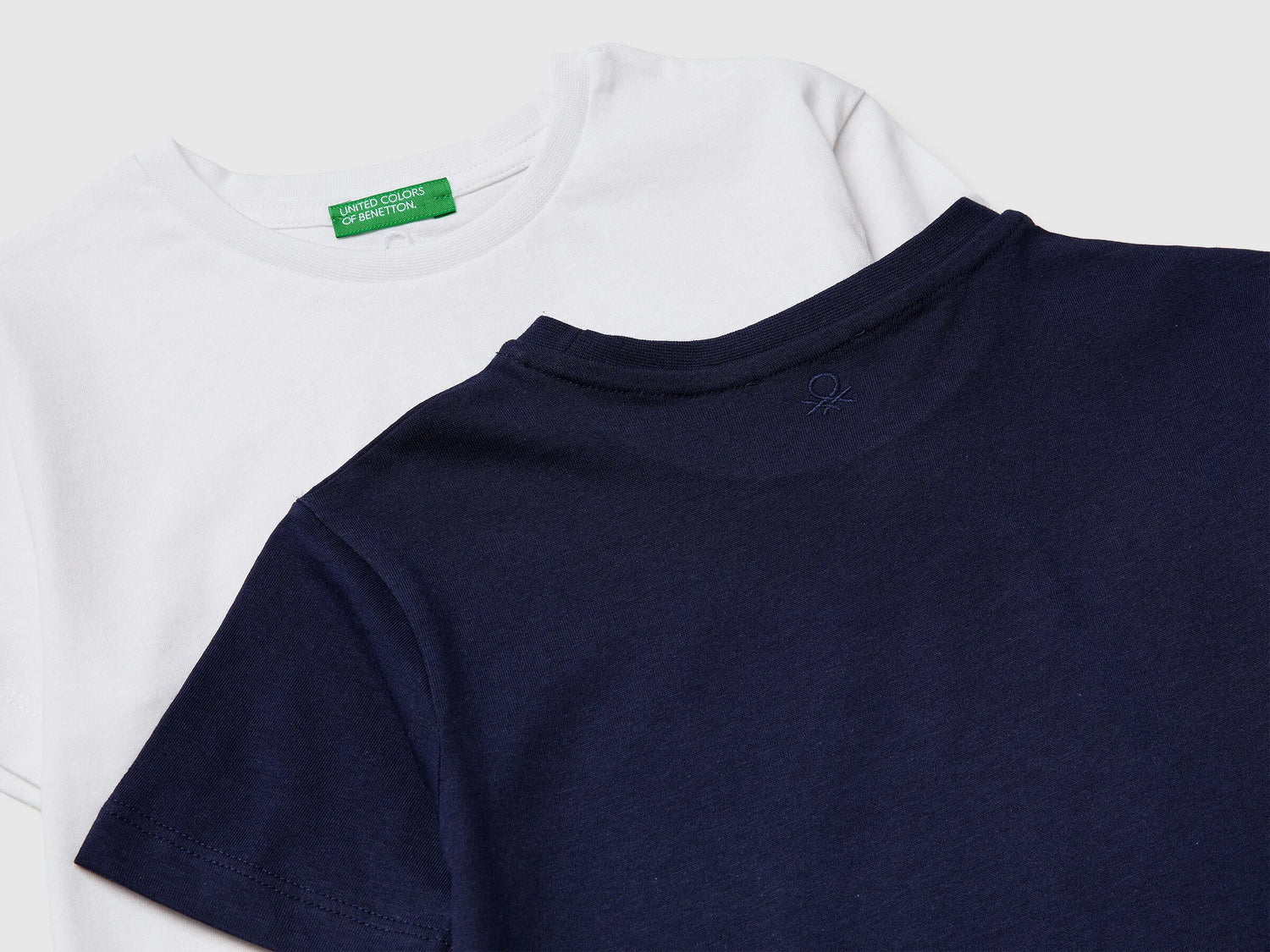 Benetton White Boys Two 100% Cotton T-Shirts SKU: 3096G10LN_901 Image 03